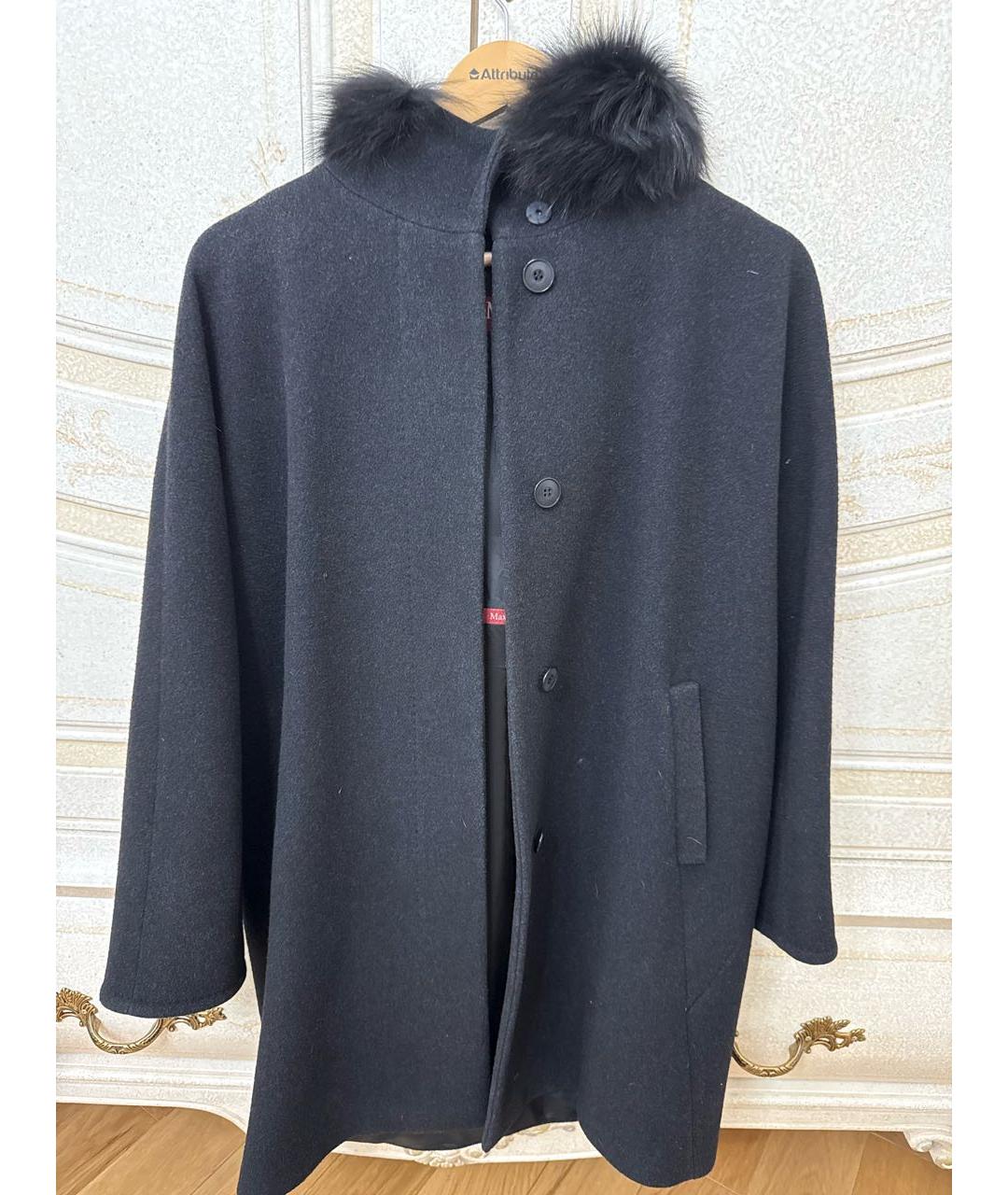 MAX MARA STUDIO Черное шерстяное пальто, фото 3