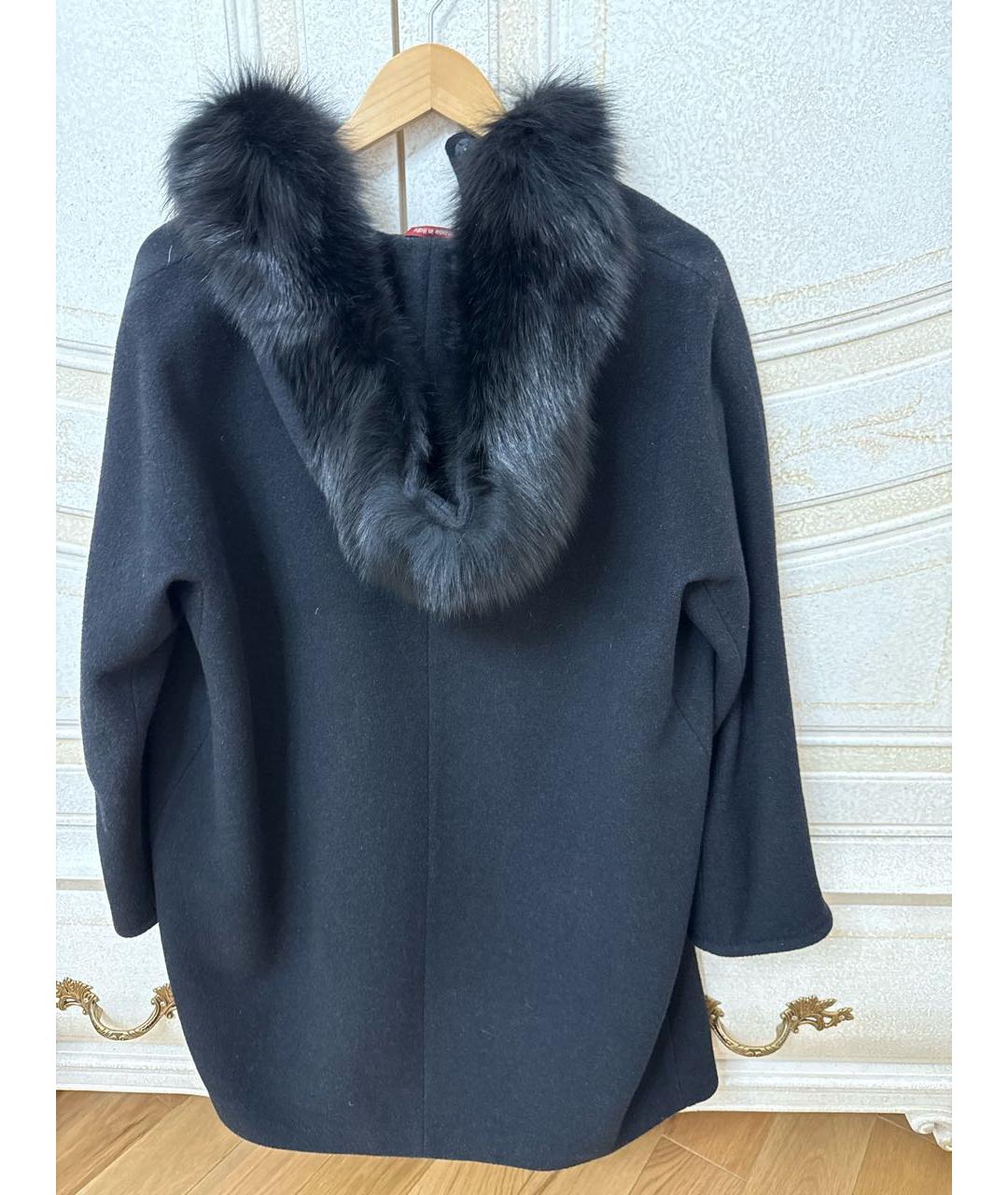 MAX MARA STUDIO Черное шерстяное пальто, фото 2