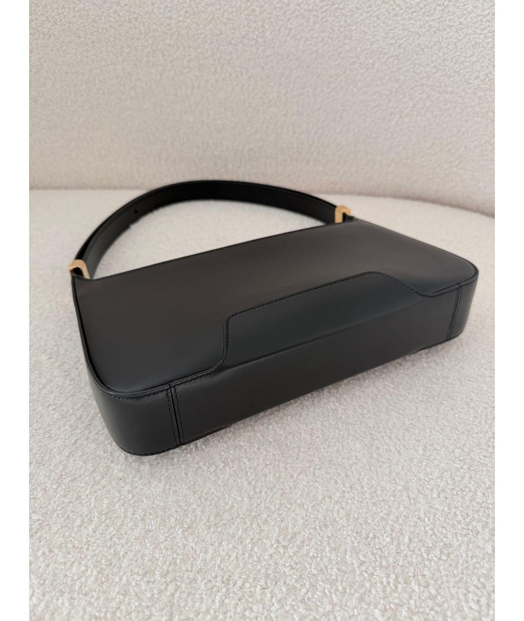 BURBERRY Черная кожаная сумка с короткими ручками, фото 3