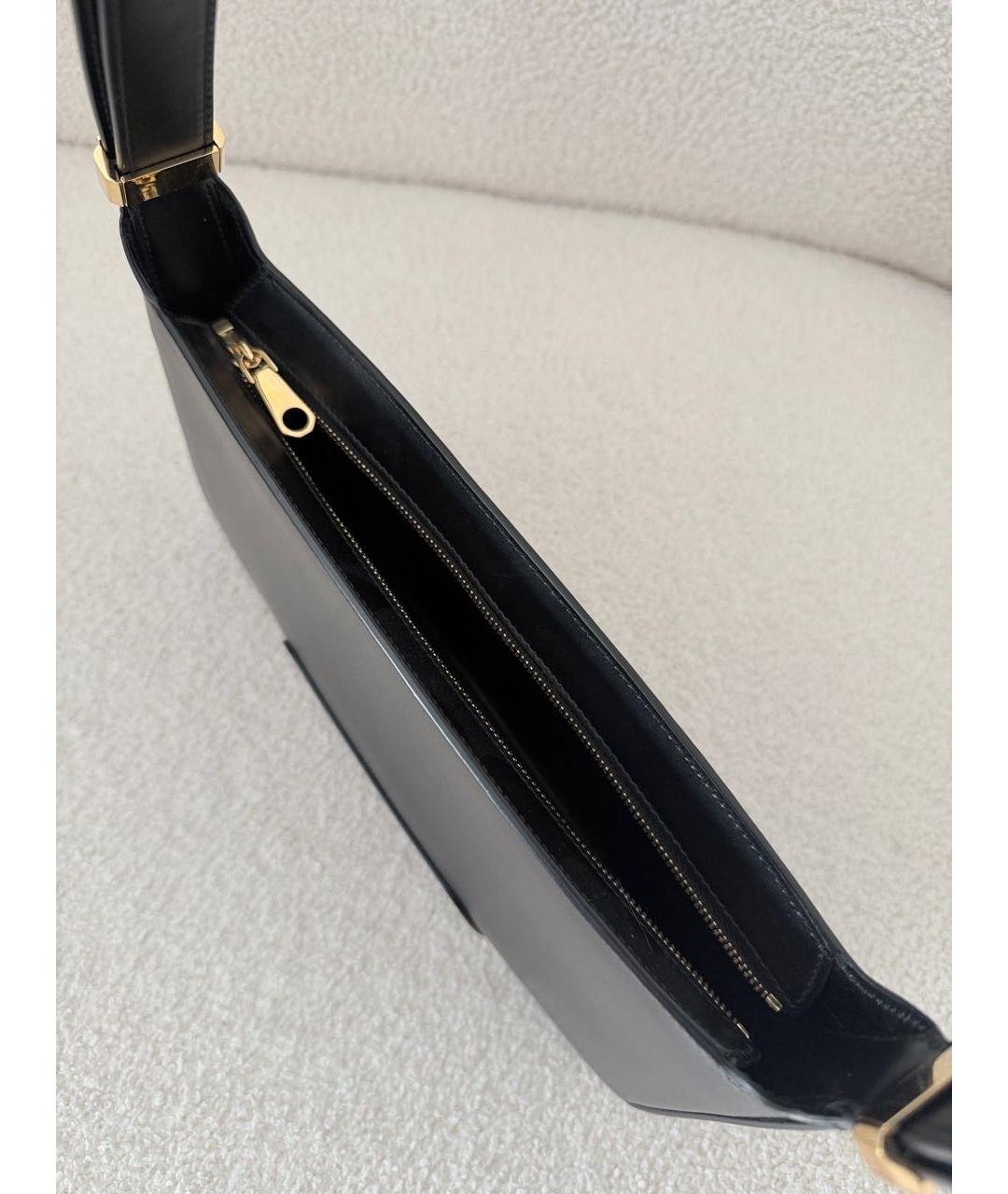 BURBERRY Черная кожаная сумка с короткими ручками, фото 4