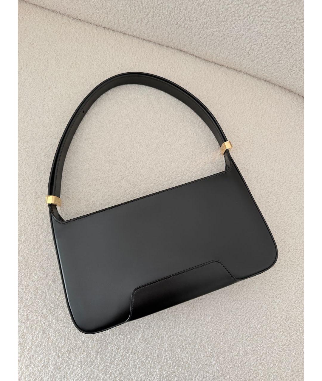 BURBERRY Черная кожаная сумка с короткими ручками, фото 2