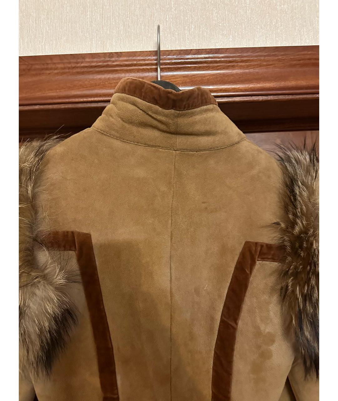 FERRAGAMO Бежевая меховая дубленка, фото 3