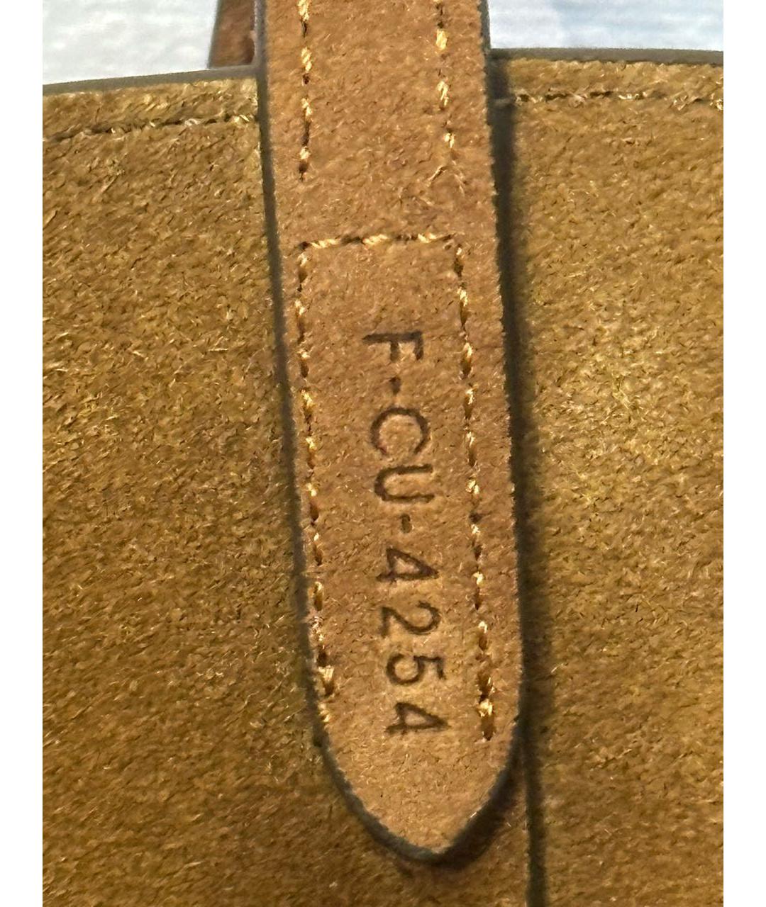CELINE Горчичная замшевая сумка тоут, фото 6