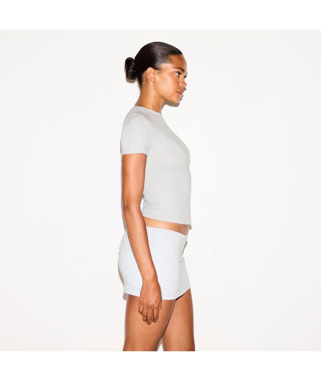 SKIMS Серая хлопковая футболка, фото 3