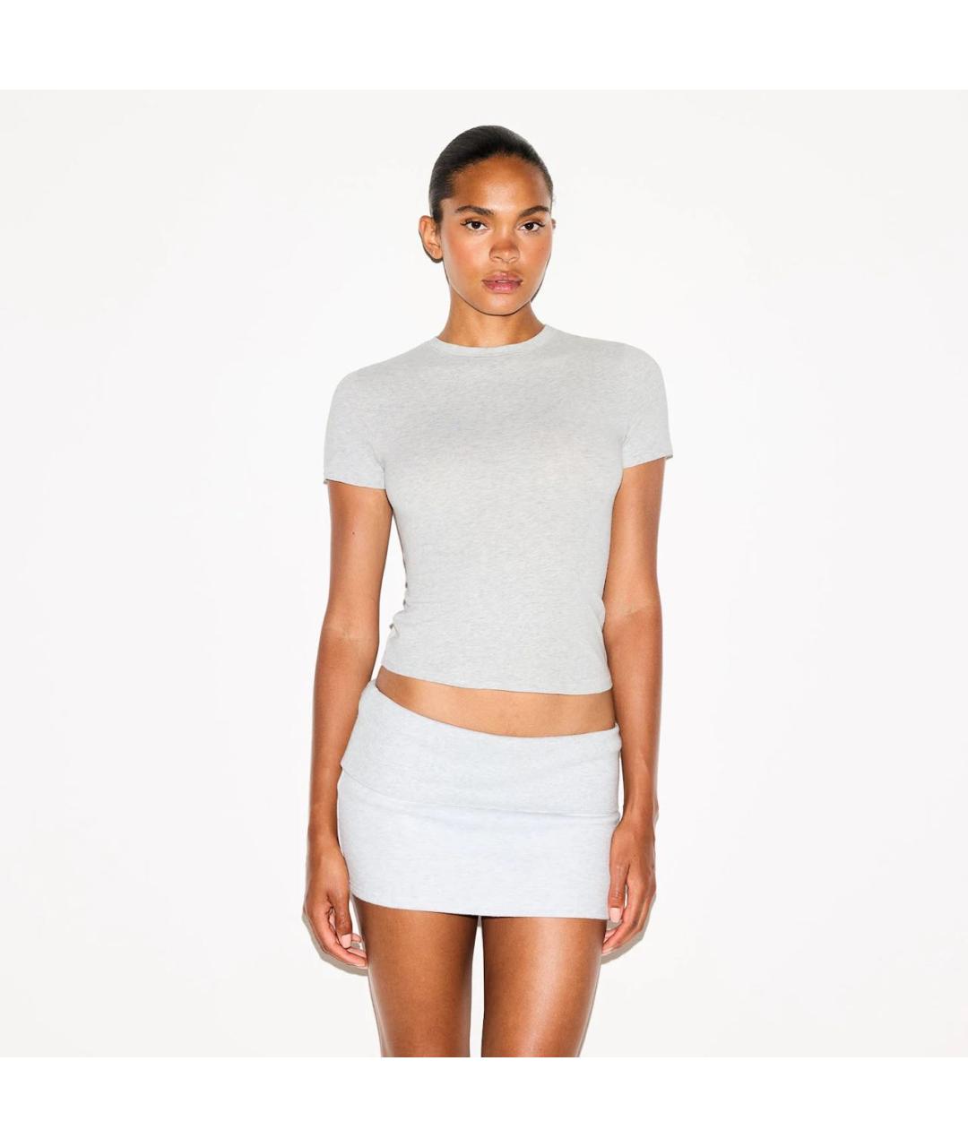 SKIMS Серая хлопковая футболка, фото 2
