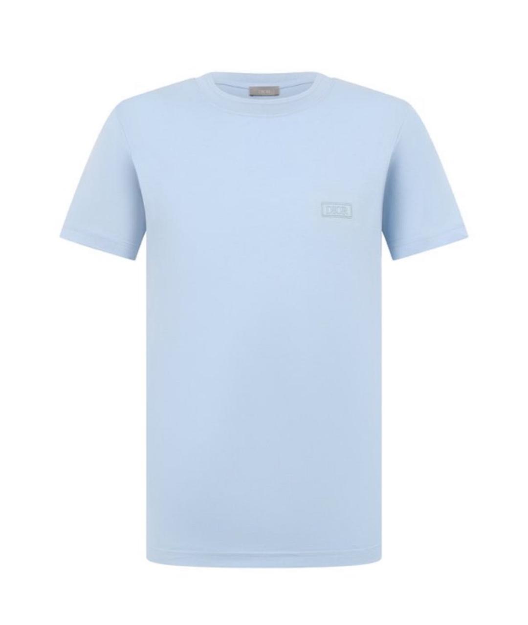 CHRISTIAN DIOR Голубая хлопковая футболка, фото 6