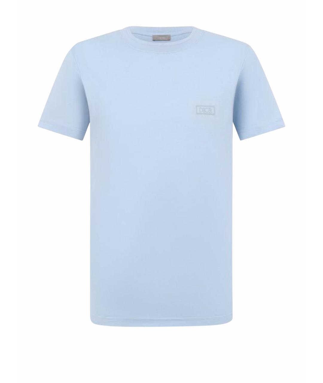 CHRISTIAN DIOR Голубая хлопковая футболка, фото 1