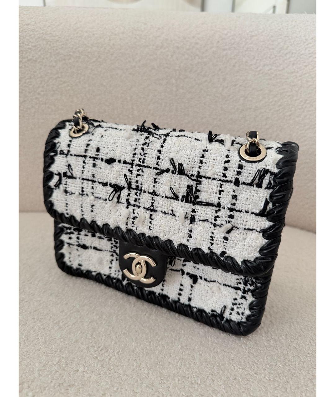 CHANEL Белая твидовая сумка через плечо, фото 4