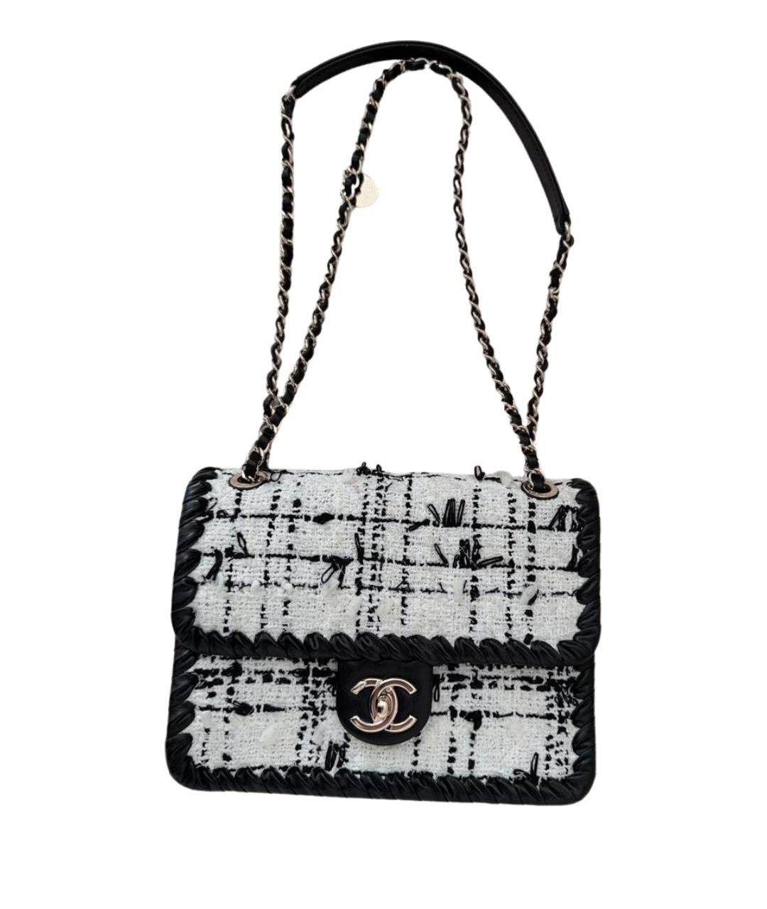 CHANEL Белая твидовая сумка через плечо, фото 1