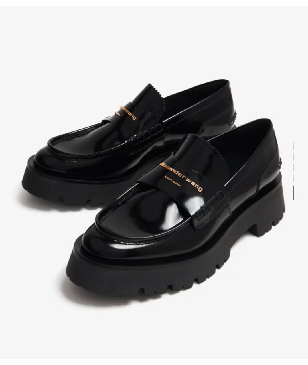 ALEXANDER WANG Черные кожаные лоферы, фото 2