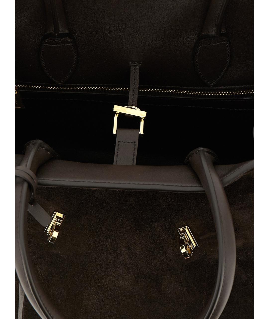 FERRAGAMO Коричневая замшевая сумка тоут, фото 4