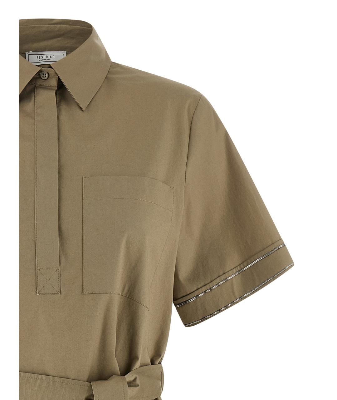 PESERICO Зеленые хлопковое повседневное платье, фото 3