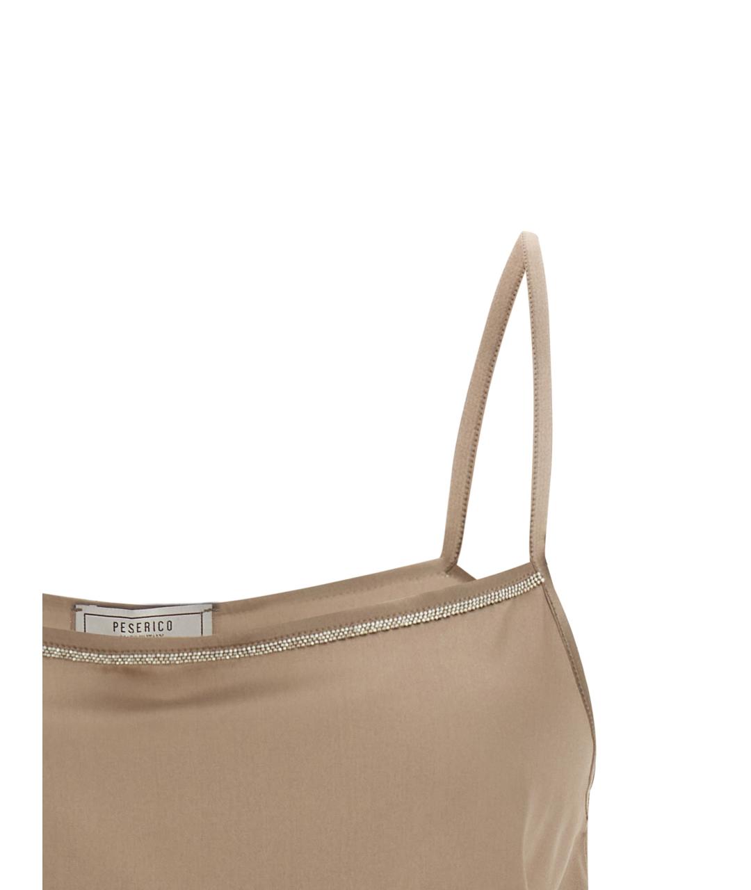 PESERICO Бежевая шелковая майка, фото 3