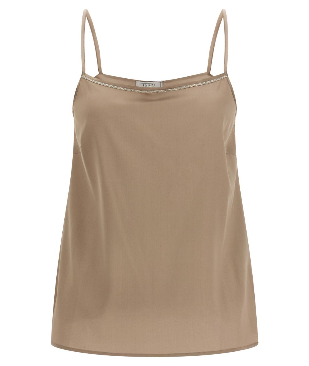PESERICO Бежевая шелковая майка, фото 1