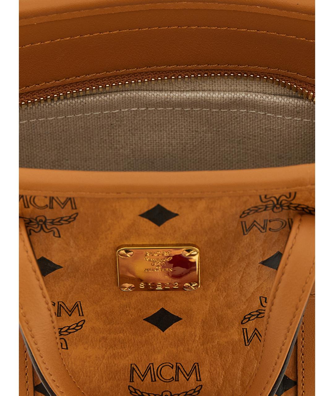 MCM Коричневая сумка тоут из искусственной кожи, фото 4