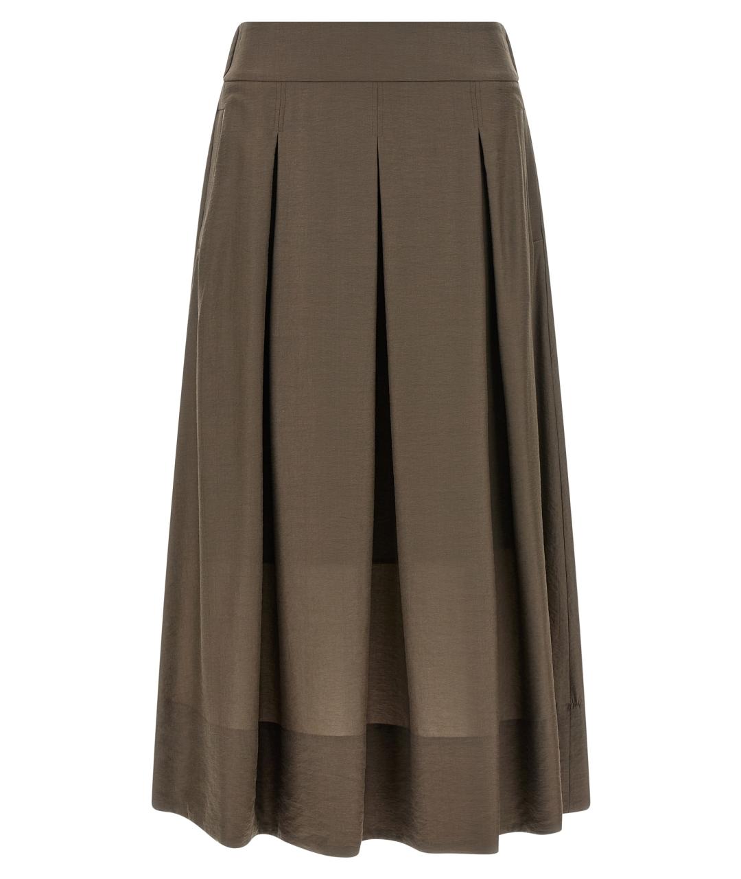 PESERICO Коричневая юбка миди, фото 1