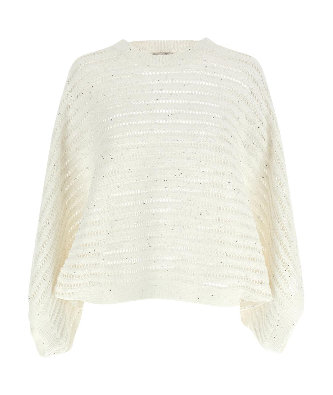 PESERICO Белый хлопковый джемпер / свитер, фото 1