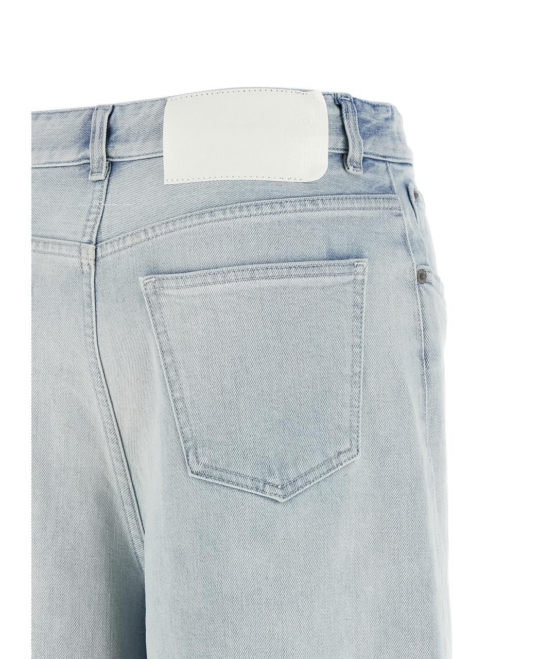 MM6 MAISON MARGIELA Голубые хлопковые прямые джинсы, фото 4