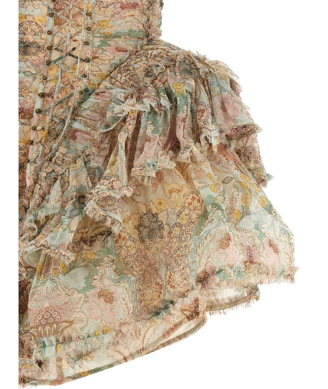 ZIMMERMANN Мульти шелковое коктейльное платье, фото 4