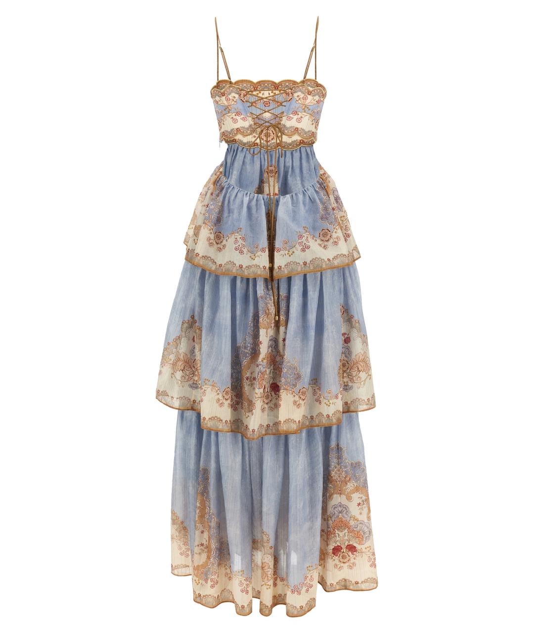 ZIMMERMANN Голубой хлопковый сарафан, фото 2