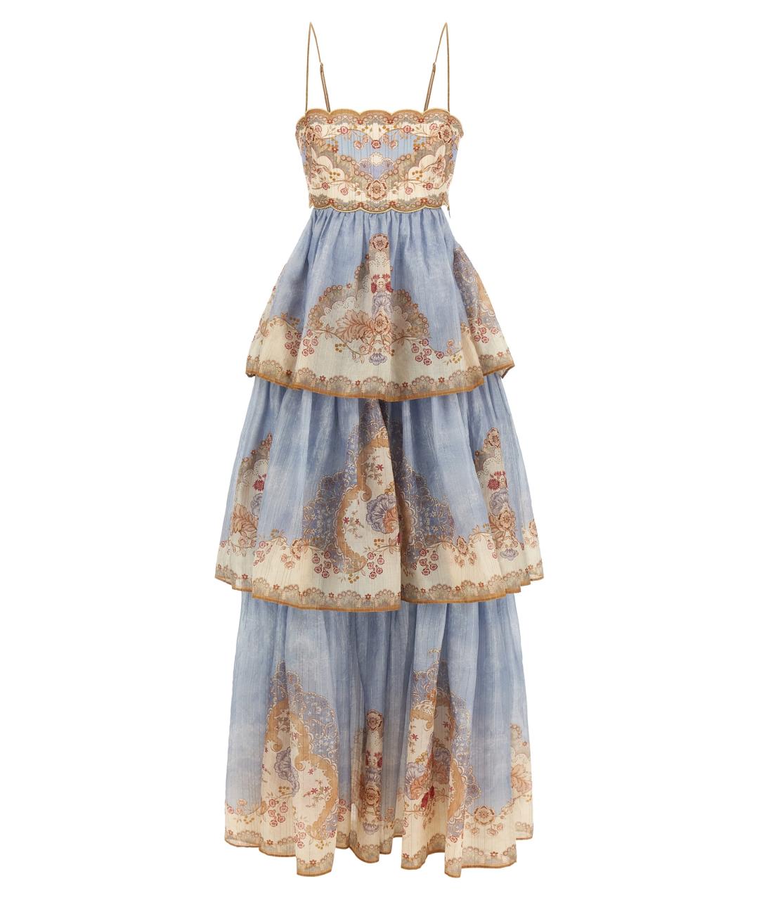 ZIMMERMANN Голубой хлопковый сарафан, фото 1