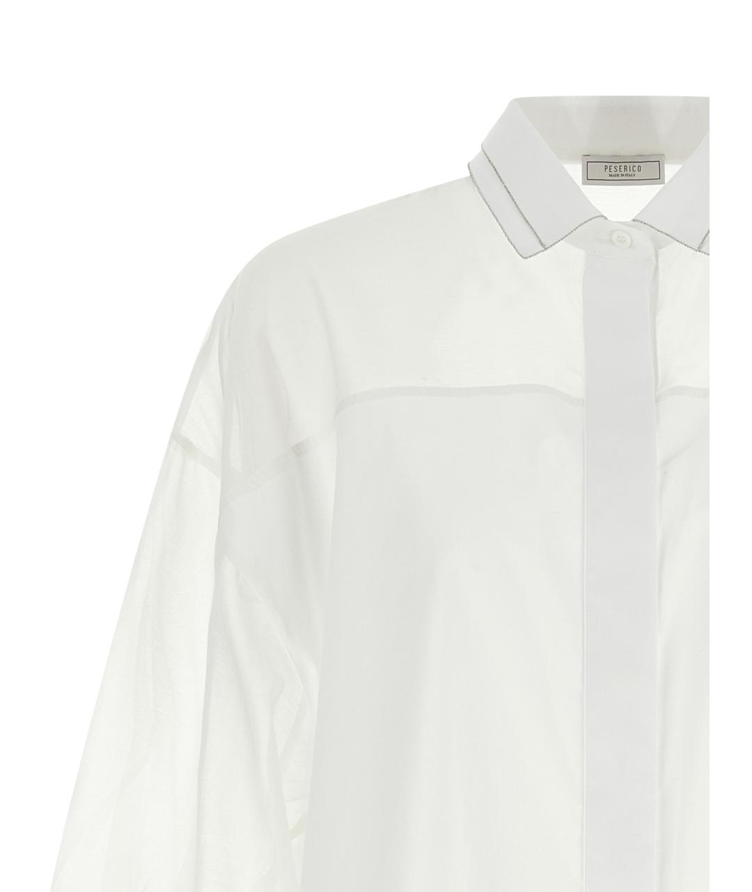 PESERICO Белая хлопковая рубашка, фото 3