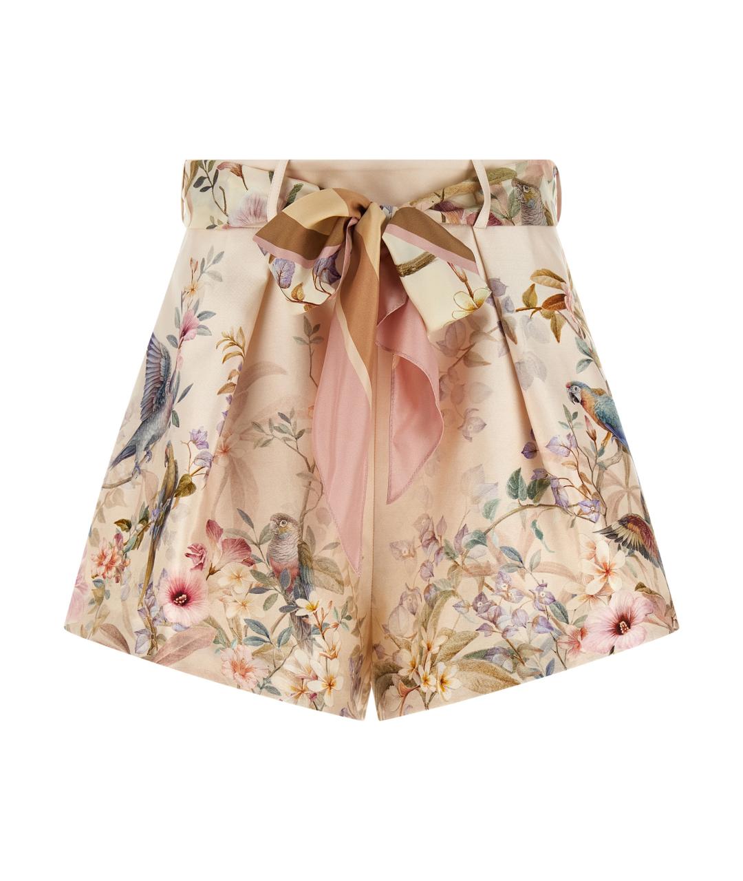 ZIMMERMANN Розовые шелковые шорты, фото 1