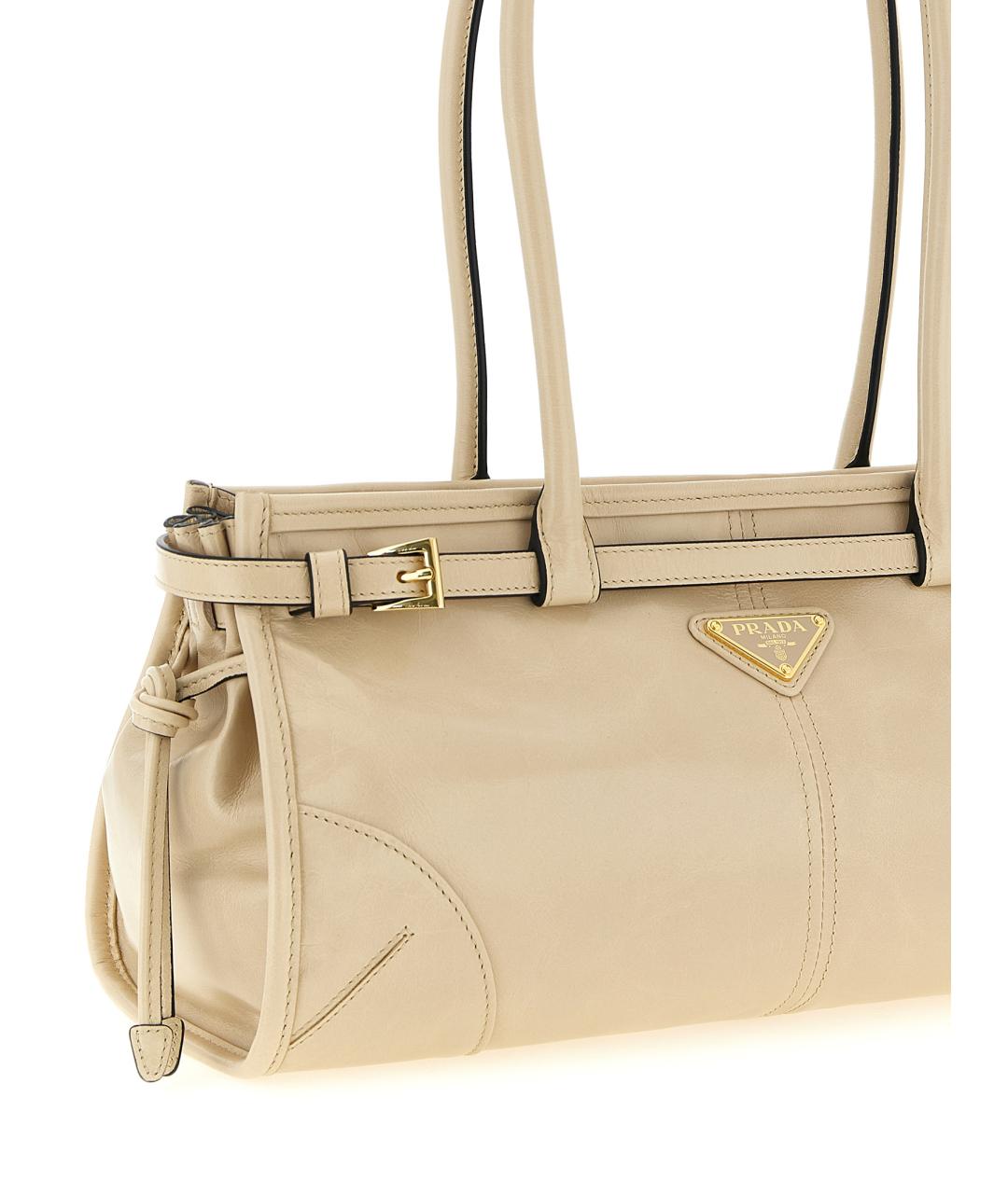 PRADA Бежевая кожаная сумка через плечо, фото 3