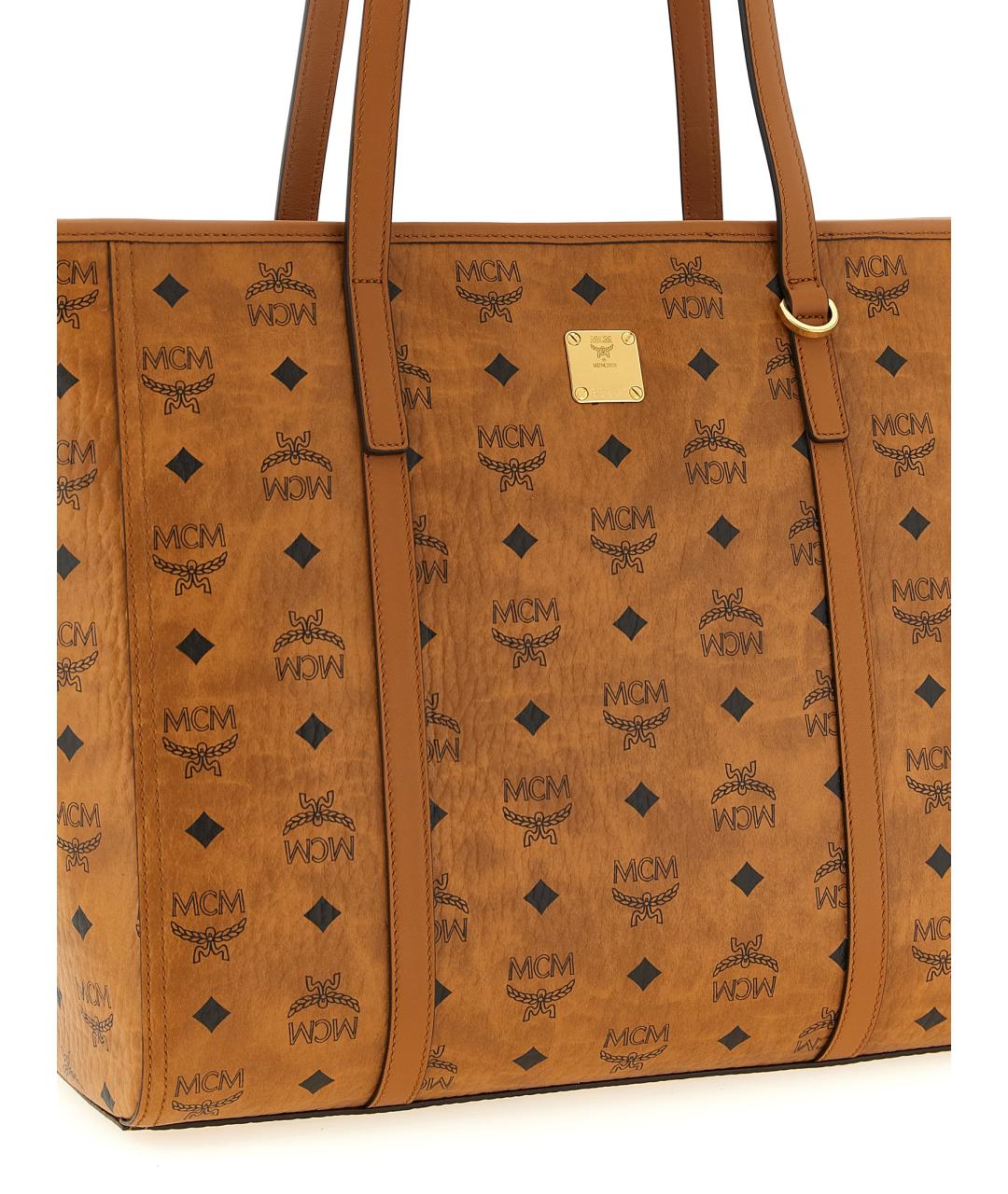 MCM Коричневая сумка тоут из искусственной кожи, фото 3