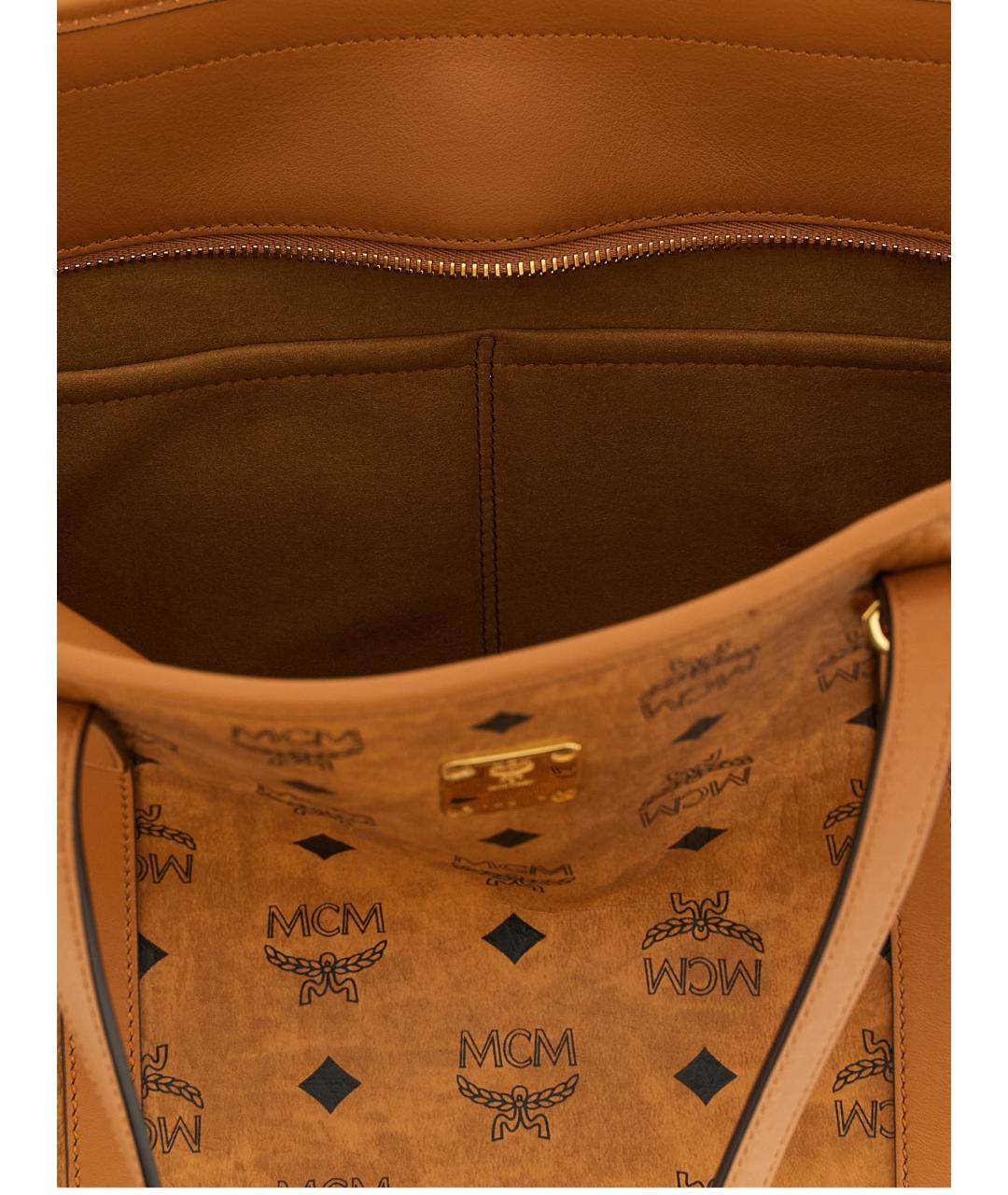 MCM Коричневая сумка тоут из искусственной кожи, фото 4