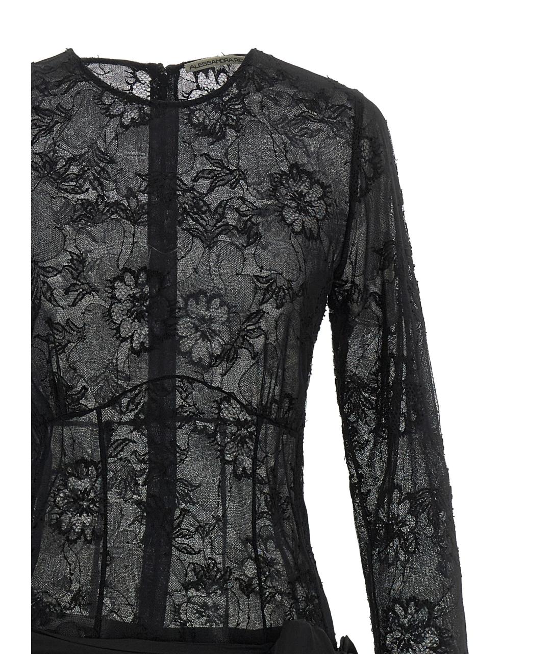 ALESSANDRA RICH Черное вискозное вечернее платье, фото 3