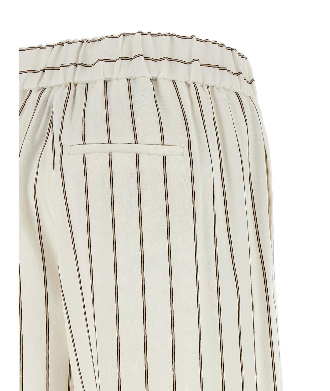 PESERICO Белые льняные прямые брюки, фото 4