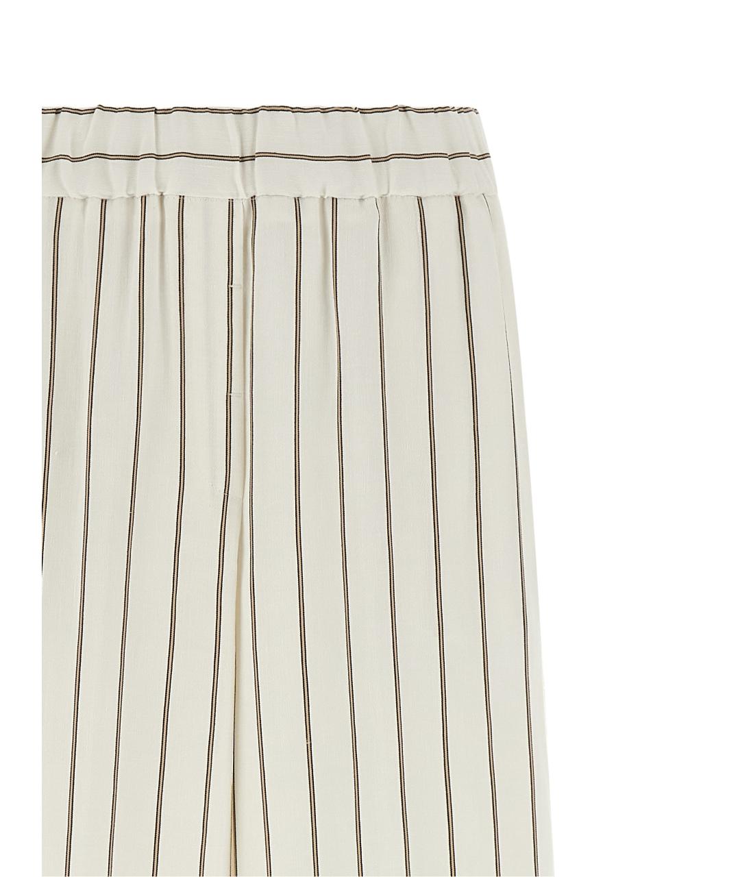 PESERICO Белые льняные прямые брюки, фото 3