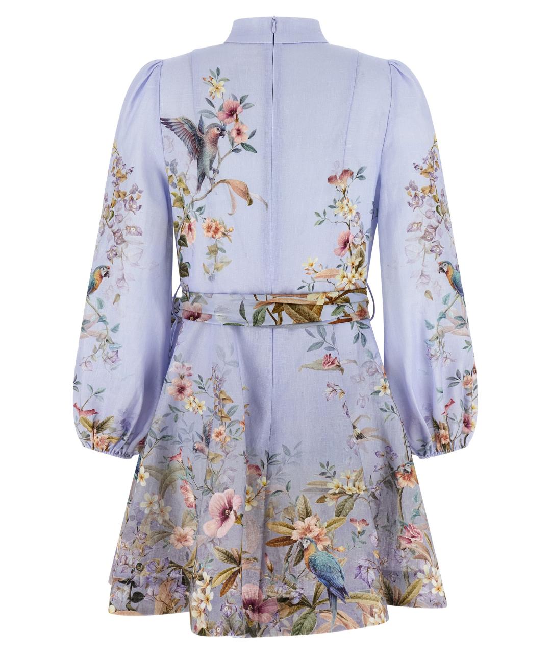 ZIMMERMANN Голубое льняное коктейльное платье, фото 2