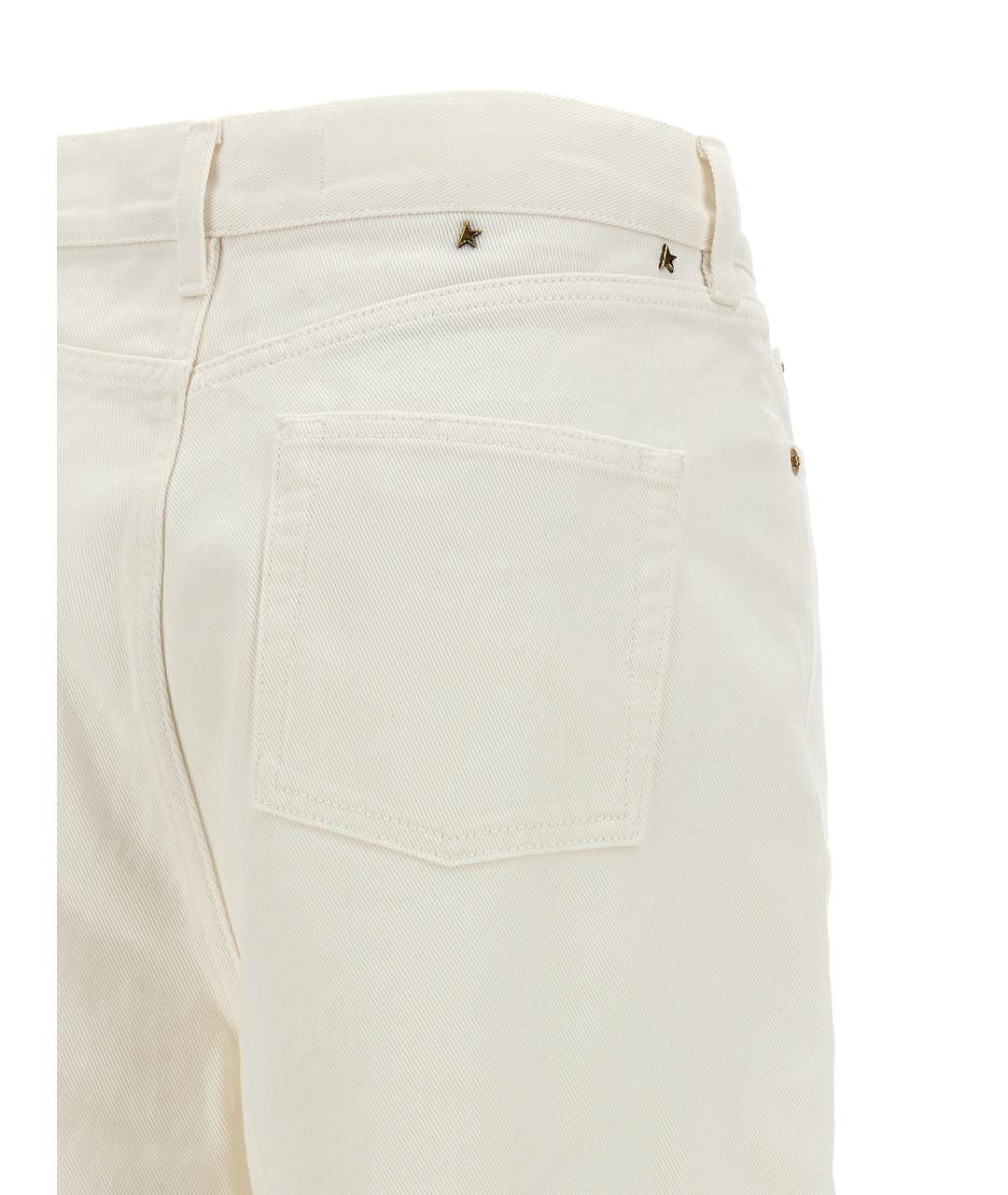 GOLDEN GOOSE DELUXE BRAND Белые хлопковые прямые джинсы, фото 4