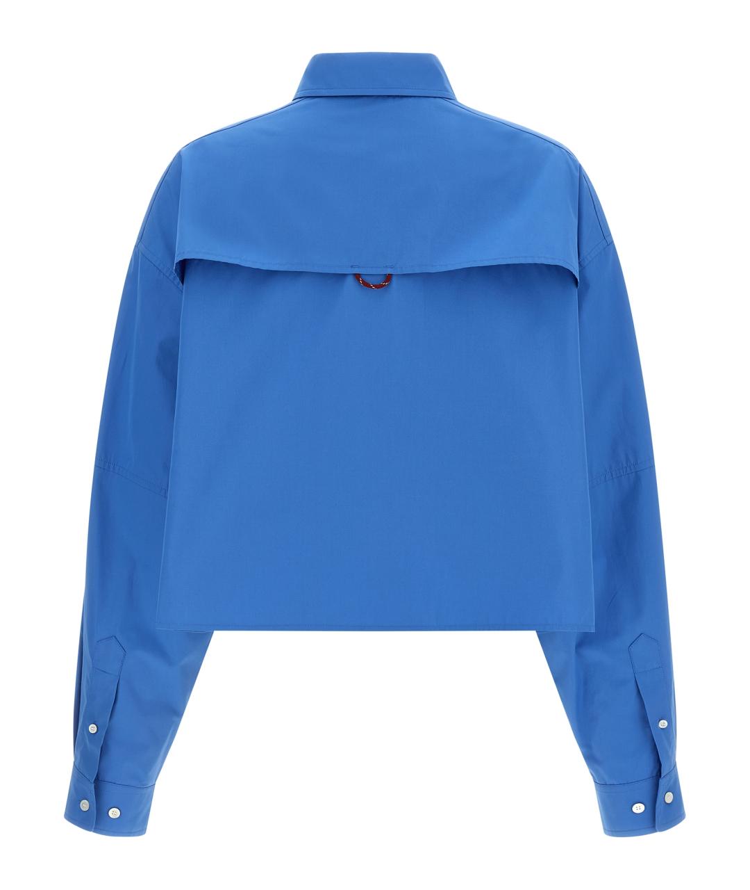 MIU MIU Голубая хлопковая рубашка, фото 2