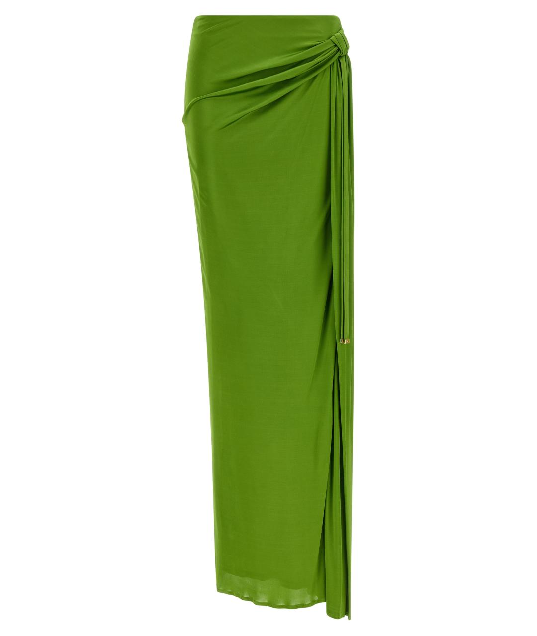 ELISABETTA FRANCHI Зеленая вискозная юбка макси, фото 1
