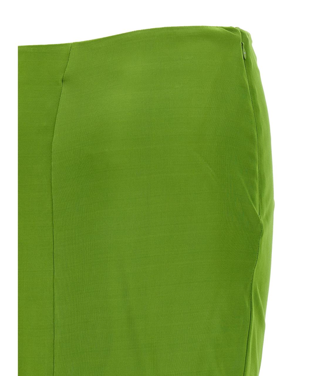 ELISABETTA FRANCHI Зеленая вискозная юбка макси, фото 4