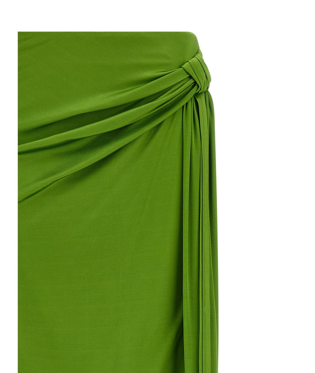ELISABETTA FRANCHI Зеленая вискозная юбка макси, фото 3
