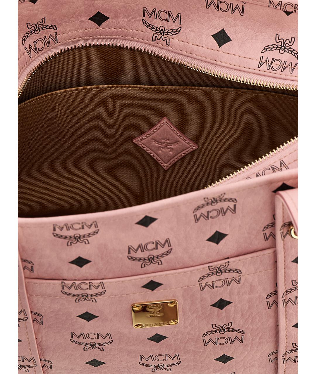 MCM Розовая сумка тоут из искусственной кожи, фото 4