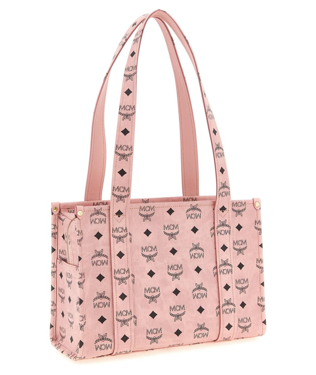 MCM Розовая сумка тоут из искусственной кожи, фото 2