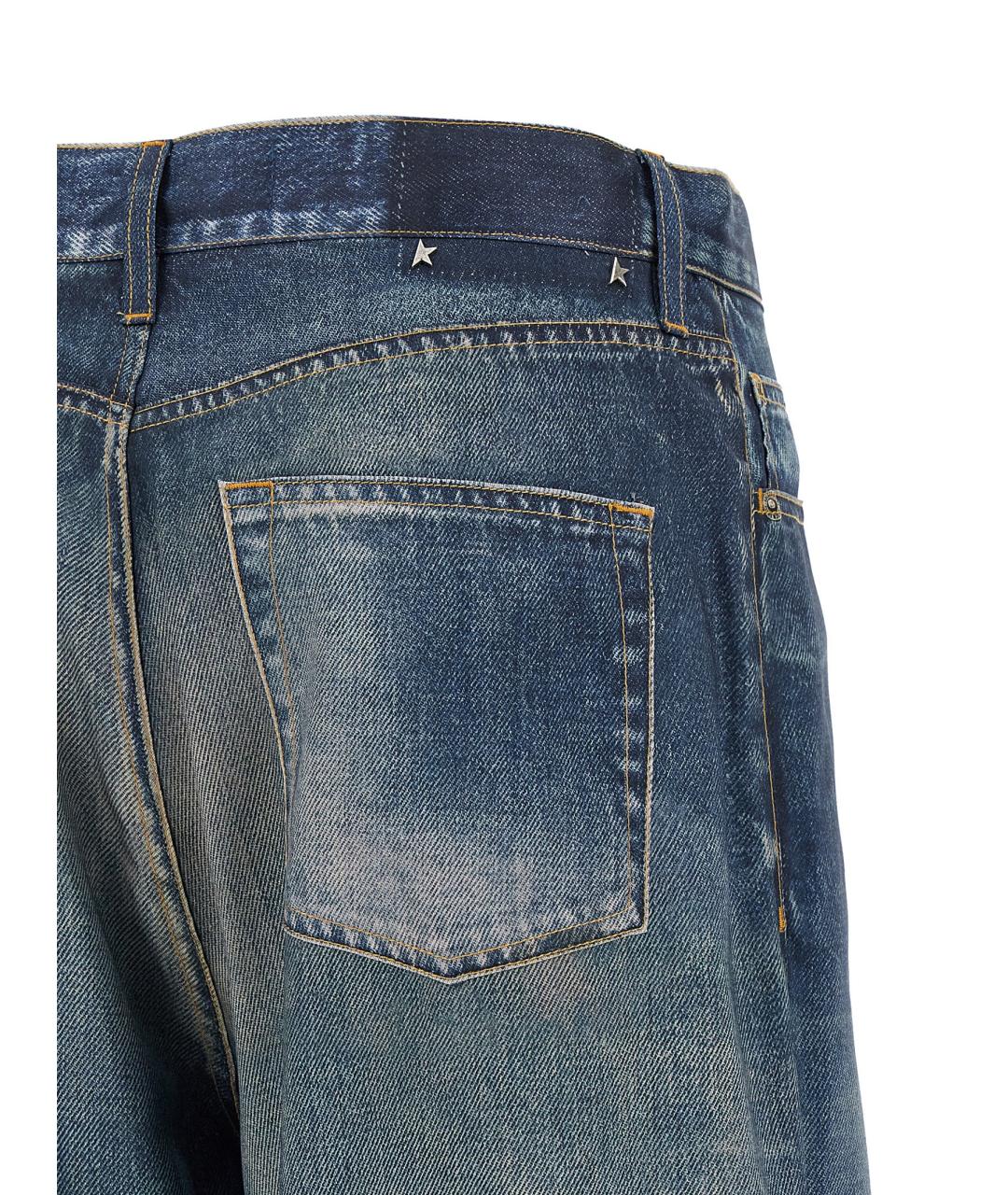GOLDEN GOOSE DELUXE BRAND Синие хлопковые прямые джинсы, фото 4