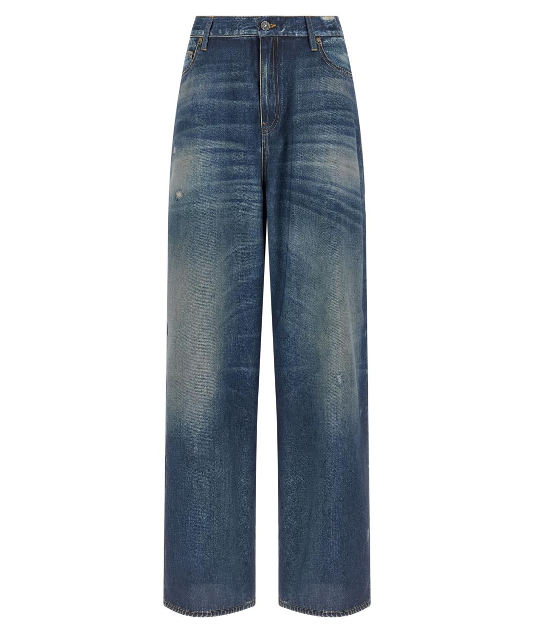 GOLDEN GOOSE DELUXE BRAND Синие хлопковые прямые джинсы, фото 1