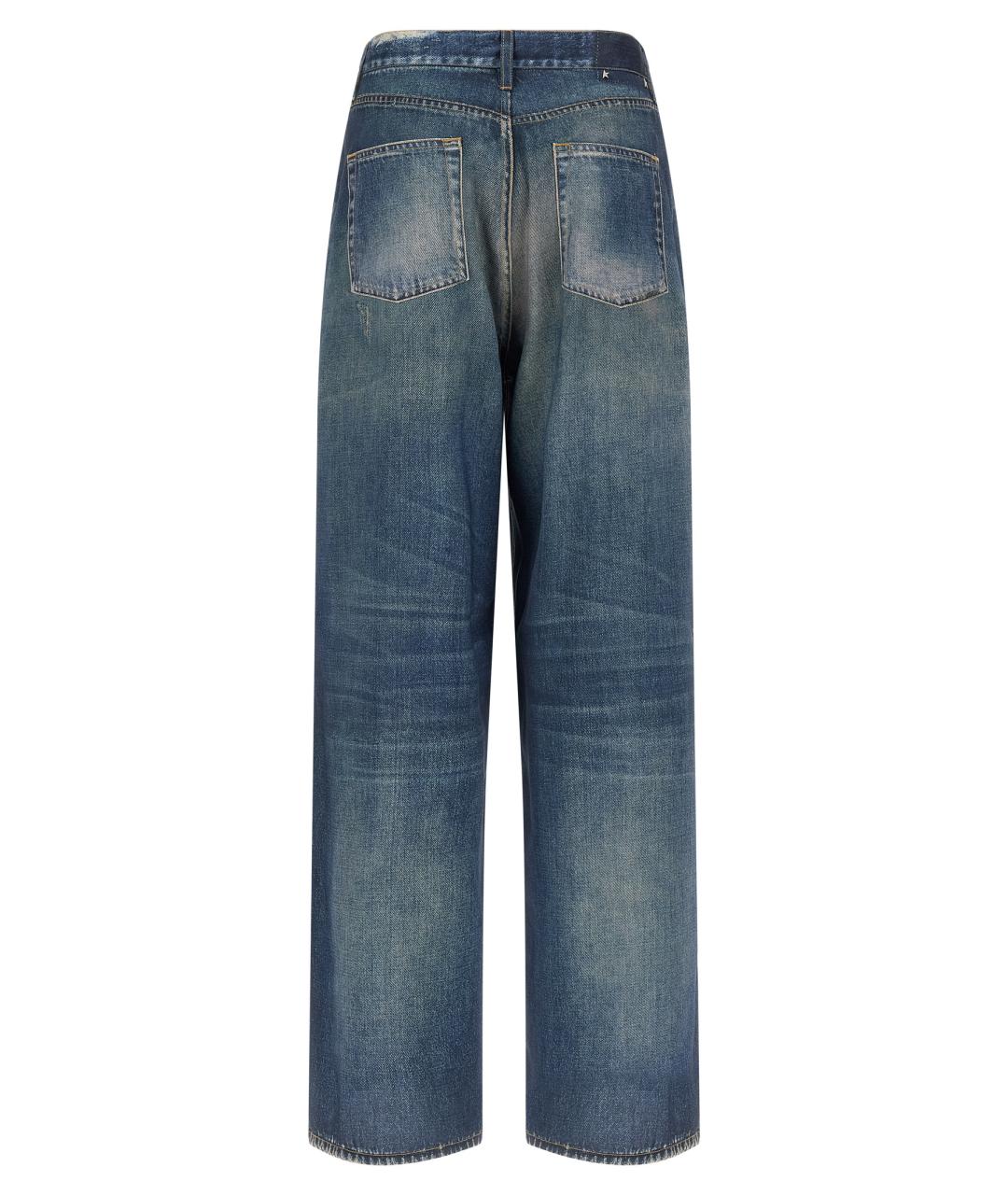 GOLDEN GOOSE DELUXE BRAND Синие хлопковые прямые джинсы, фото 2