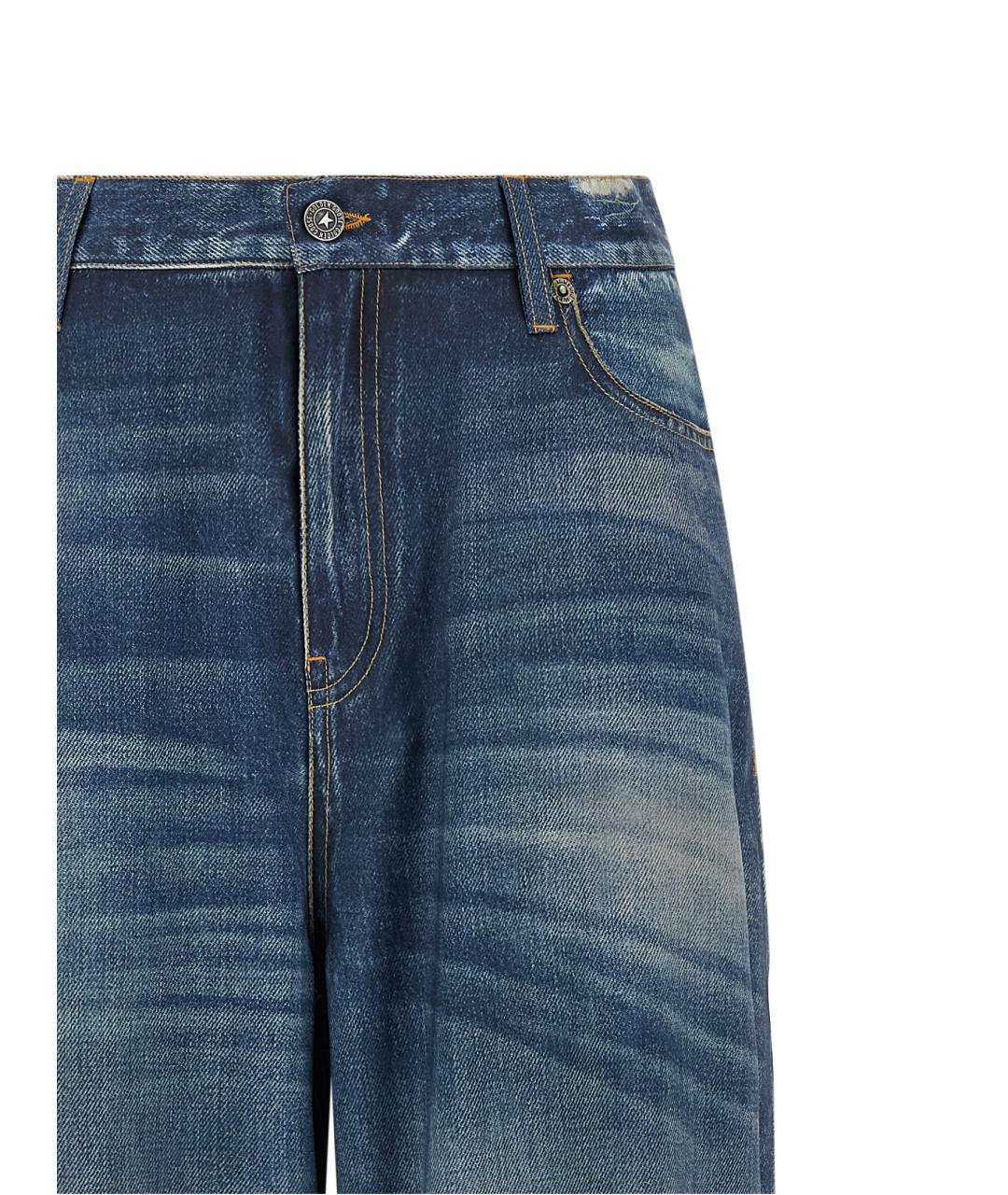 GOLDEN GOOSE DELUXE BRAND Синие хлопковые прямые джинсы, фото 3