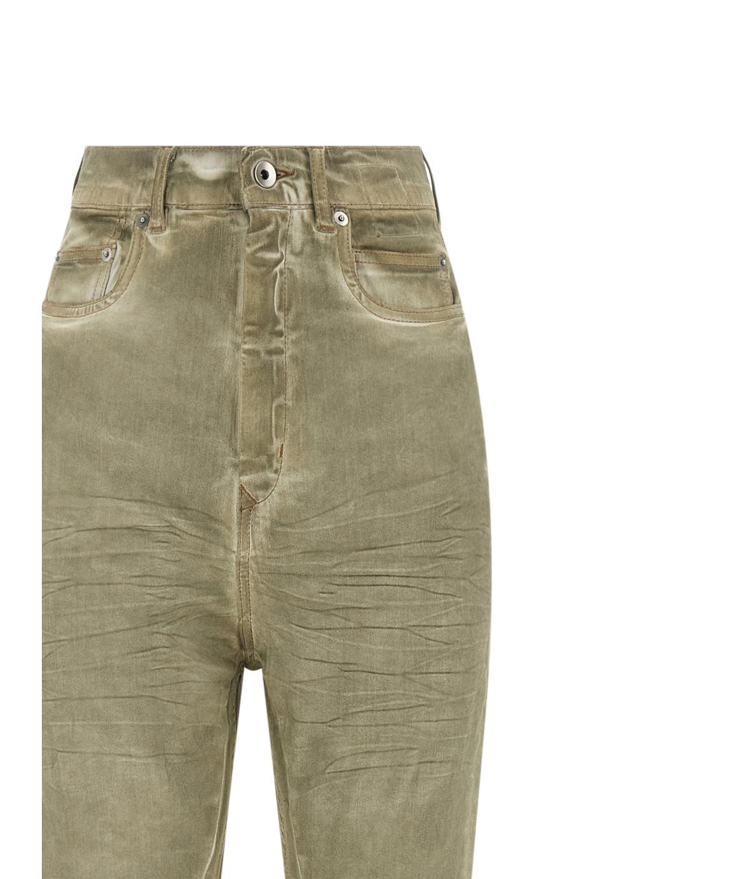 RICK OWENS DRKSHDW Бежевые хлопковые джинсы клеш, фото 3