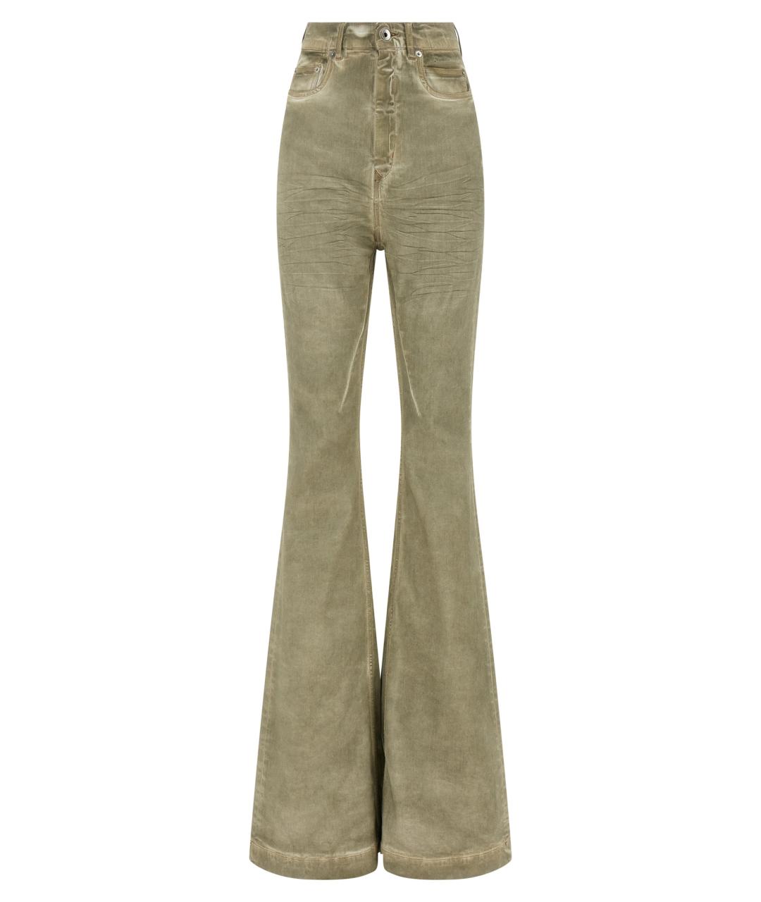 RICK OWENS DRKSHDW Бежевые хлопковые джинсы клеш, фото 1