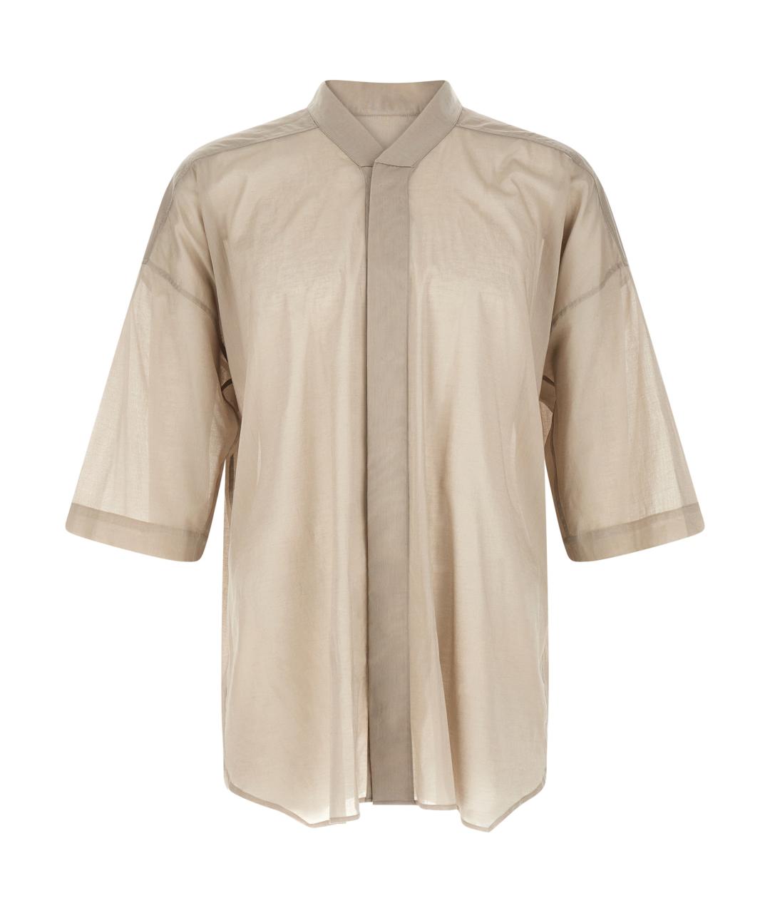 RICK OWENS Бежевая хлопковая кэжуал рубашка, фото 1