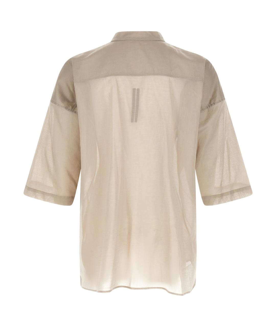 RICK OWENS Бежевая хлопковая кэжуал рубашка, фото 2