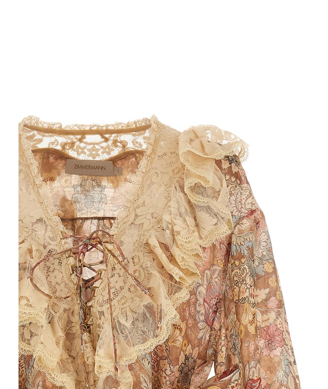ZIMMERMANN Мульти льняное коктейльное платье, фото 3